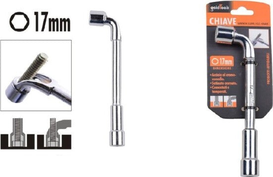 Chiave-Tipo-L-Bussola-17mm-Bocca-Esagonale-Cromo-Vanadio-Acciaio-91625-Ferramenta