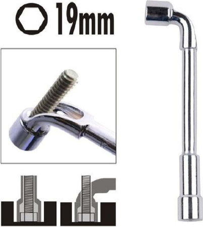 Chiave Tipo L Bussola 19mm Bocca Esagonale Cromo Vanadio Acciaio 91627 Ferramenta Fai da te/Utensili elettrici e a mano/Utensili a mano/Chiavi e chiavi inglesi/Chiavi a bussola Trade Shop italia - Napoli, Commerciovirtuoso.it