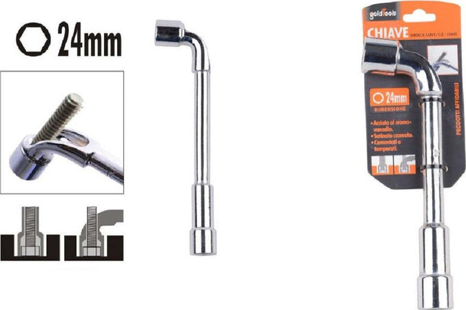 Chiave Tipo L Bussola 24mm Bocca Esagonale Cromo Vanadio Acciaio 91632 Ferramenta Fai da te/Utensili elettrici e a mano/Utensili a mano/Chiavi e chiavi inglesi/Chiavi a bussola Trade Shop italia - Napoli, Commerciovirtuoso.it