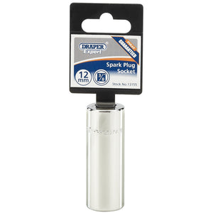 Chiave a bussola per candele innesto 3/8 lunghezza 65mm filettatura 12mm presa 18mm acciaio Draper Draper tools