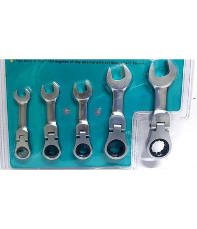 Chiavi Combinate A Cricchetto Nane Set Da 5 Pezzi 10 12 13 17 19 Mm Art. 04384