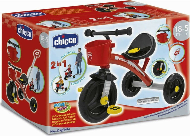 Chicco - Triciclo Bambini U-go Ducati, Con Due Modalità Di Utilizzo, 18 Mesi – 5 Anni Giochi e giocattoli/Sport e giochi all'aperto/Biciclette e tricicli/Tricicli Sanitaria Gioia del Bimbo - Villa San Giovanni, Commerciovirtuoso.it