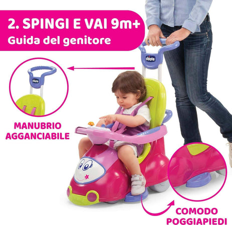 CHICCO Cavalcabile Quattro per Bambini, Macchina con Centro Attività Elettronico Removibile, Modalità di Gioco 4in1, Funzione Dondolo, Rosa, Max 20 Kg, Giochi per Bambini 9 Mesi, 3 Anni Giocattolo Sanitaria Gioia del Bimbo - Villa San Giovanni, Commerciovirtuoso.it