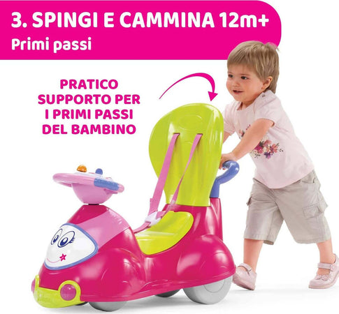 CHICCO Cavalcabile Quattro per Bambini, Macchina con Centro Attività Elettronico Removibile, Modalità di Gioco 4in1, Funzione Dondolo, Rosa, Max 20 Kg, Giochi per Bambini 9 Mesi, 3 Anni Giocattolo Sanitaria Gioia del Bimbo - Villa San Giovanni, Commerciovirtuoso.it