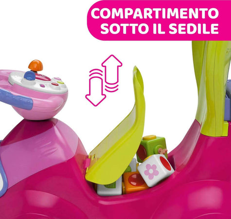 CHICCO Cavalcabile Quattro per Bambini, Macchina con Centro Attività Elettronico Removibile, Modalità di Gioco 4in1, Funzione Dondolo, Rosa, Max 20 Kg, Giochi per Bambini 9 Mesi, 3 Anni Giocattolo Sanitaria Gioia del Bimbo - Villa San Giovanni, Commerciovirtuoso.it
