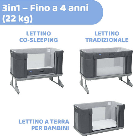 Chicco-Culla-Next2me-Forever-,-Slate-Grey,-Honey-Beige,-Culla-Neonato-Fianco-Letto,-Spondina-Apribile-Altezza-Regolabile,-vari-colori