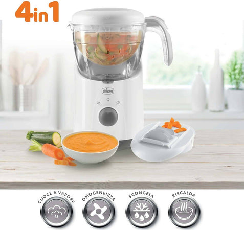 Chicco Cuocipappa Multifunzione Easy Meal per Lo Svezzamento Omogeneizzatore per Neonati E Bambini Frullatore E Scaldapappa Con Cottura a Vapore E Grattugia Cut Express Riscalda E Scongela Prima infanzia/Allattamento e pappa/Frullatori robot da cucina e presse/Robot da cucina Sanitaria Gioia del Bimbo - Villa San Giovanni, Commerciovirtuoso.it