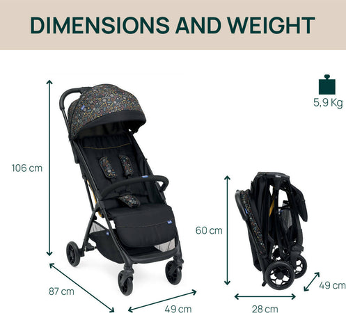 Chicco-Glee-Passeggino-Leggero-Pieghevole-Compatto-Con-Chiusura-Automatica-Ad-Una-Mano-Passeggino-Bambino-Omologato-Con-Schienale-Reclinabile-Fino-A-22kg-87x49x106cm