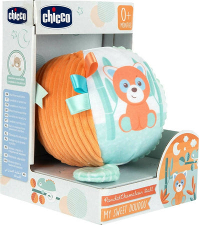 Chicco-My-Sweet-Doudou-Palla-Panda&Camaleonte,-Morbida-Pallina-in-Diversi-Tessuti,-Con-Trillino,-Attività-Manuali,-Giochi-Bambini,-Primo-Gioco-Per-Bambini-Più-Piccoli,-0-Mesi+