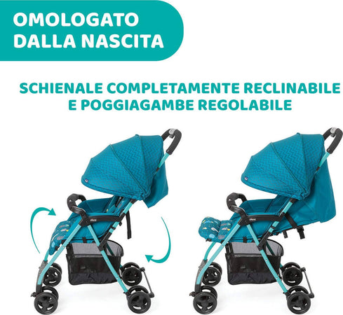 Chicco OHlalà 3 Passeggino Ultraleggero da 0 Mesi a 15 kg, Reclinabile e Pieghevole con Cestello Capiente, Chiusura Compatta, Parapioggia e Cappottina Estendibile, Sloth in Space, Blu Petrolio Passeggino Sanitaria Gioia del Bimbo - Villa San Giovanni, Commerciovirtuoso.it