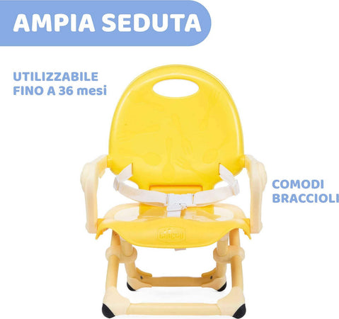 CHICCO Pocket Snack Rialzo Sedia per Bambini 6 Mesi - 3 Anni (15 kg), Seggiolino Pappa Alzasedia da Tavolo Portatile e Regolabile, con Chiusura Compatta e Vassoio Rimovibile - vari colori, saffron, giallo, dark grey, grigio, violetta, sage Prima infanzia/Allattamento e pappa/Seggioloni sedili e accessori/Rialzi sedia Sanitaria Gioia del Bimbo - Villa San Giovanni, Commerciovirtuoso.it