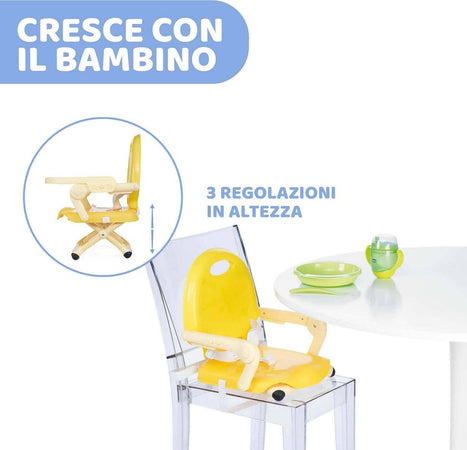 CHICCO Pocket Snack Rialzo Sedia per Bambini 6 Mesi - 3 Anni (15 kg), Seggiolino Pappa Alzasedia da Tavolo Portatile e Regolabile, con Chiusura Compatta e Vassoio Rimovibile - vari colori, saffron, giallo, dark grey, grigio, violetta, sage Prima infanzia/Allattamento e pappa/Seggioloni sedili e accessori/Rialzi sedia Sanitaria Gioia del Bimbo - Villa San Giovanni, Commerciovirtuoso.it