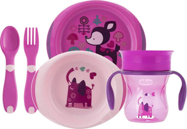 Chicco Set Pappa 12 M+ Bimba Rosa Bimbo Azzurro Blu Con Training Cup Posate 2 Piatti Prima infanzia/Allattamento e pappa/Stoviglie/Set di stoviglie Sanitaria Gioia del Bimbo - Villa San Giovanni, Commerciovirtuoso.it