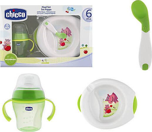 Chicco Set Pappa Svezzamento con Piatto Pappacalda, Piatto Pappafacile, Tazza Training Cup e Primo Cucchiaio, Include Piatti Bambini, Bicchiere Antigoccia e Cucchiaino Svezzamento - 6+ Mesi Verde Prima infanzia/Allattamento e pappa/Stoviglie/Set di stoviglie Sanitaria Gioia del Bimbo - Villa San Giovanni, Commerciovirtuoso.it