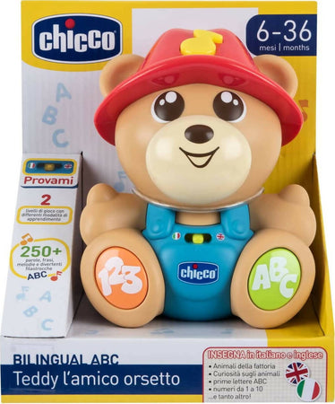 Chicco teddy l’amico orsetto, orso parlante e interattivo, gioco educativo ed evolutivo bilingue italiano/inglese, con curiosità sugli animali, 2 modalità di gioco, giochi educativi 6 mesi - 3 anni Giochi e giocattoli/Giocattoli prima infanzia/Giochi musicali Sanitaria Gioia del Bimbo - Villa San Giovanni, Commerciovirtuoso.it