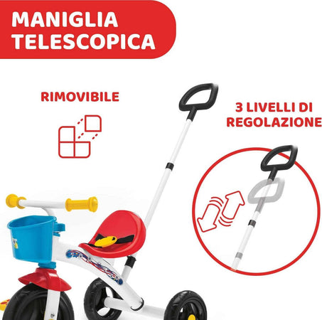 Chicco Triciclo Bambini U-GO 2in1, Triciclo Bimba e Bimbo con Maniglione ad Altezza Regolabile, Cinture di Sicurezza e Cestello Portaoggetti, Max 20 kg, Giochi per Bambini 18 Mesi, 5 Anni Giocattolo Sanitaria Gioia del Bimbo - Villa San Giovanni, Commerciovirtuoso.it