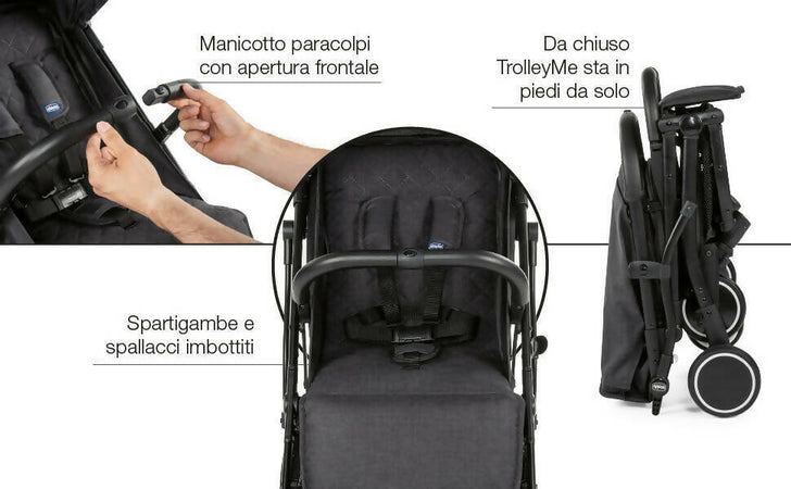 Chicco-Trolley-Me-Passeggino-Leggero-Da-0-Mesi-A-15-Kg,-Passeggino-Reclinabile-E-Pieghevole-Con-Funzione-Trolley,-Chiusura-Compatta,-Parapioggia-E-Cappottina-Estendibile,-Portata-Massima-18-Kg,-Tre-Colori,-Lime,-Calypso-Blue,-Stone