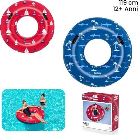Ciambella-Gonfiabile-Fashion-Nautical-Salvagente-119cm-Con-Maniglie-Estate-36353