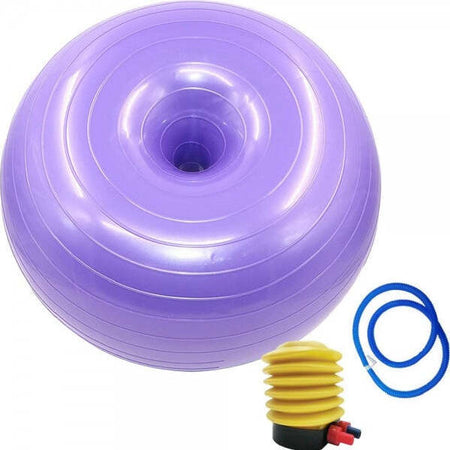 Ciambella-Palla-Gonfiabile-Esercizio-Allenamento-Pilates-Yoga-Con-Pompa-Viola