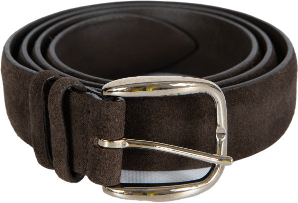 Cintura uomo Orciani - Amalfi in suede - Testa di moro