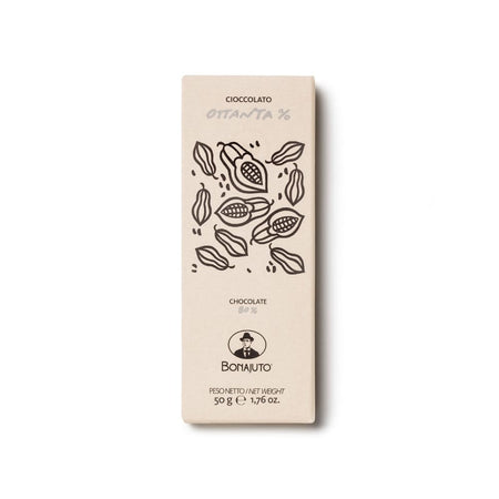 Cioccolato 80% | Artigianale - Fatto a Mano a Modica, Sicilia | Senza Glutine | Bonajuto | 50g