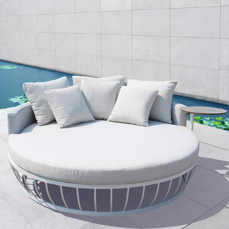 CLARUS---divano-letto-da-giardino-in-alluminio-e-textilene-con-tavolino-completo-di-cuscini-Bianco-Milani-Home