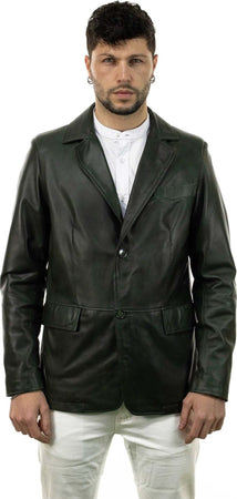 Classic---Giacca-Uomo-Verde-in-vera-pelle
