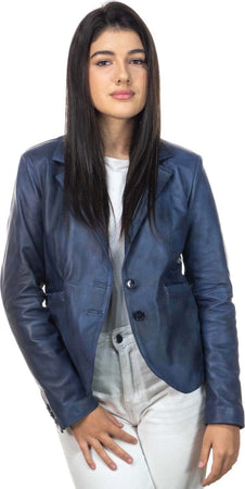 Classic-712---Giacca-Donna-Blu-in-vera-pelle