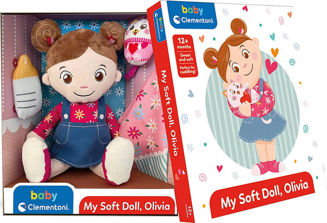 Clementoni - 17737 - olivia, my soft doll - bambola stoffa 100% lavabile, prima bambola bambina con accessori, gioco prima infanzia 1 anno Giochi e giocattoli/Peluche/Animali di peluche Sanitaria Gioia del Bimbo - Villa San Giovanni, Commerciovirtuoso.it