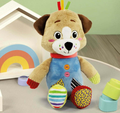Clementoni--Baby-for-You-Cagnolino-Pete-The-Puppy-Peluche,-Gioco-Prima-Infanzia,-Giocattolo-Prime-attività,-Pupazzo-Neonato-100%-Lavabile-in-Lavatrice,-Multicolore,-17905