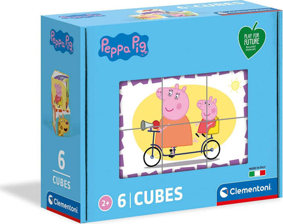 CLEMENTONI Peppa Pig, 3 anni-cubi da 6 pezzi-Play For Future, materiali 100% riciclati-Made in Italy, bambini, puzzle cartoni animati, Multicolore, 44009 Giocattoli Sanitaria Gioia del Bimbo - Villa San Giovanni, Commerciovirtuoso.it