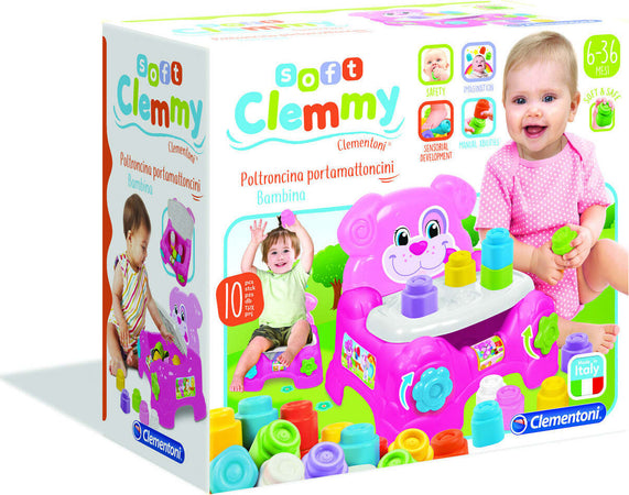 Clemmy-Poltroncina-porta-mattoncini-girl-Baby-Clementoni
