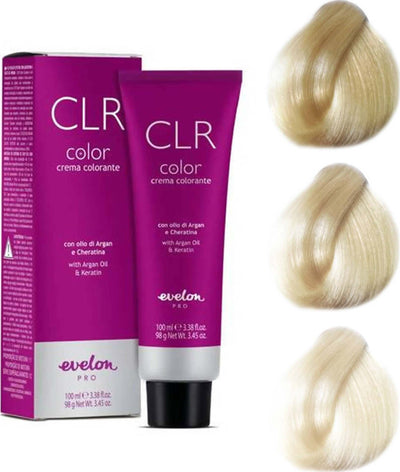 CLR Color Tinta Permanente Capelli Super Schiarente 100Ml Schiarente Tintura con Olio di Argan e Cheratina Evelon Pro Parisienne cura del capello Profumeria Chèri - Locri, Commerciovirtuoso.it