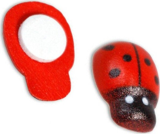 Coccinelle-Portafortuna-Adesive-In-Legnoper-Decorazione-Bomboniere-Bigliettini