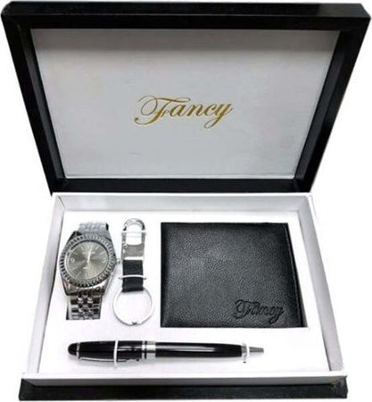 Cofanetto-Set-Regalo-Elegante-Per-Uomo-Orologio-Portafoglio-Penna-Portachiavi