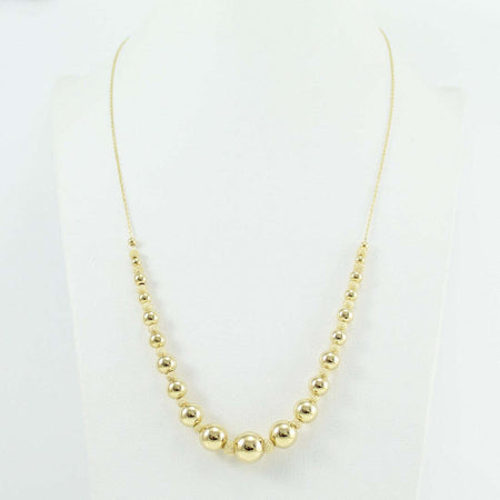 Collana collier donna in oro giallo 18 ct con sfere lucide e diamantate