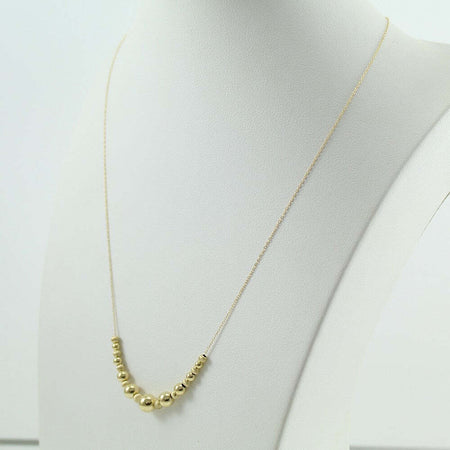 Collana collier donna in oro giallo 18 ct con sfere lucide e satinate