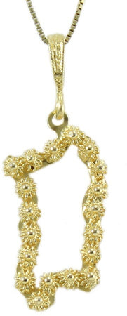 Collana con ciondolo sardegna pendente filigrana sarda in argento dorato