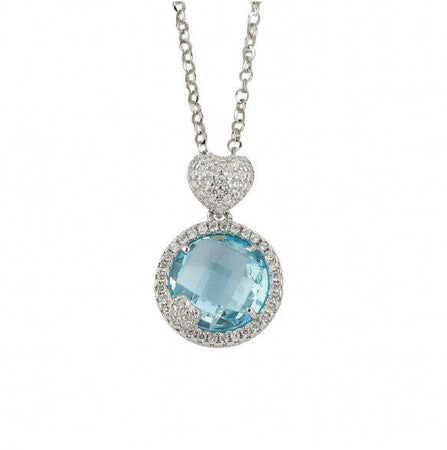 Collana Donna Boccadamo Xgr675 Con Pendente Rondo Acquamarina