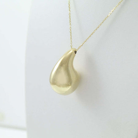 Collana donna con pendente a goccia in argento placcato oro 30 mm