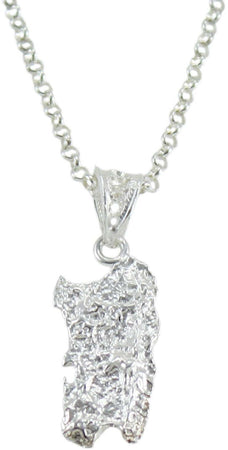 Collana con pendente Sardegna con montagne in argento