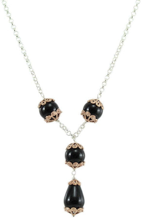 Collana donna in argento con centrale su coccu con coppetta rosè