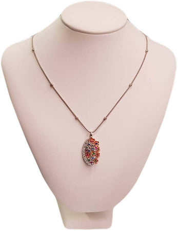 Collana donna in Argento 925 millesimi con Brillantini Colorati Brillanti Luminosi - 45cm. Idea regalo Per lei Maestro Riverso