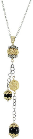 Collana donna in argento sfere filigrana sarda brunite e dorate con su coccu