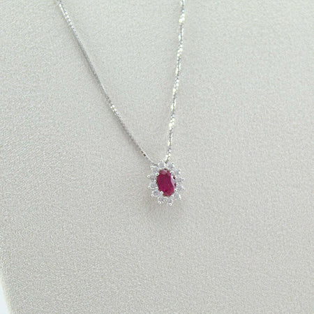 Collana donna Mirco Visconti in oro bianco con rubino e diamanti