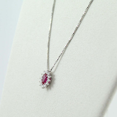 Collana donna Mirco Visconti in oro bianco con rubino e diamanti