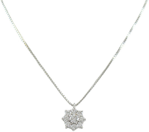 Collana donna Mirco Visconti in oro bianco pendente multipietra con diamanti