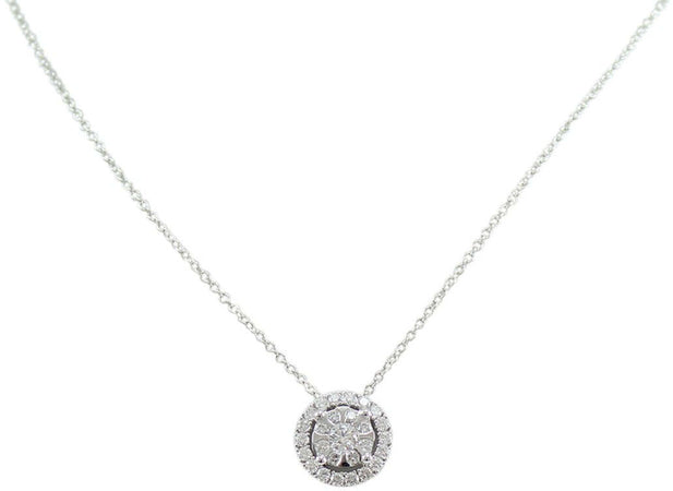 Collana donna Mirco Visconti in oro bianco pendente pavé di diamanti