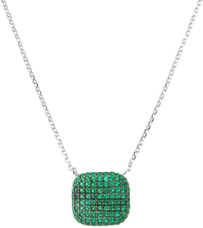 Collana Donna Osa Jewels 9942s in Argento Con Pendente Strass Verde