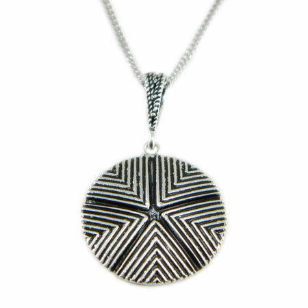 Collana sarda con pendente Sa Pintadera in argento brunito
